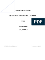 STD 5 - 8 Bible Knowlege Questions and Answers