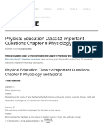 Physical Education Class 12 Important Questions Chapter 8 Physiology and Sports - Learn CBSE