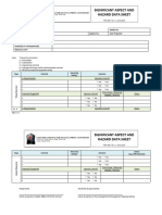 F-BPL-009 Significant Aspect and Hazard Data Sheet - Rev 0 - 10012019