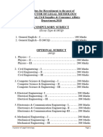 Inspector of Legal Metrology Syllabus