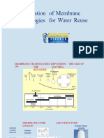 Application of Membrane Technologies For Water Reuse