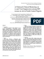 Effectiveness of Outreach Clinical Mentoring On Retention in Care and Viral Suppression Among HIV Positive Young Persons On Art in North Central Nigeria