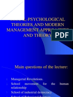 Social-Psychological Theories and Modern Management Approaches and Theory