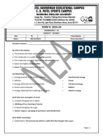 Answer Key of Worksheet 06 STD 4th