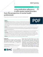 Factors Influencing Medication Adherence Among Patients With Severe Mental Disorders From The Perspective of Mental Health Professionals