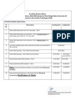 WBSU CBCS Semester II, IV &VI Tentative Schedule 2022