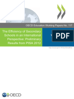 The Efficiency of Secondary Schools in An International Perspective: Preliminary Results From PISA 2012