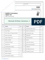 AQA MathsPlanner 2024 Paper 2 Higher Written Solutions