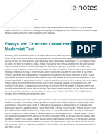 Enotes Tonight Can Classification Modernist Text