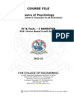 IV B.tech R18 Basics of Psychology OE-1 Course File A.Y. 2022-23