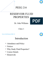 PEEG 216 Reservoir Fluid Properties - Class 1 - 31JAN10