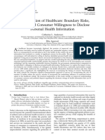 Anderson Agarwal 2011 The Digitization of Healthcare Boundary Risks Emotion and Consumer Willingness To Disclose