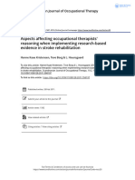 Aspects Affecting Occupational Therapists Reasoning When Implementing Research Based Evidence in Stroke Rehabilitation