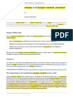 Corporate Transactions and Merger Control Practical Considerations