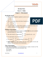 Determinants Class 12 Notes CBSE Maths Chapter 4 (PDF)