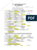 Fourth Quarter Exam - Answer Key