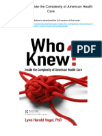 Final ScribdWho Knew?: Inside The Complexity of American Health Care., 978-1138353022