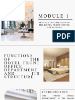 Module 1 Provide Information in The Hotel Front Office Operations