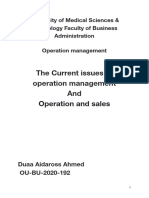 The Current Issues of Operation Management and