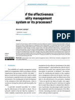 Audit of The Effectiveness of A Quality Management