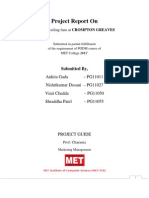 Project Report On Crompton Greaves Fans Division