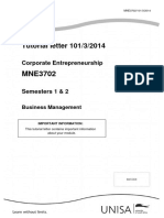 Tutorial Letter 101/3/2014: Corporate Entrepreneurship