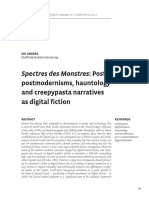 Spectres Des Monstres: Post - Postmodernisms, Hauntology and Creepypasta Narratives As Digital Fiction