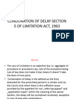 Condonation of Delay Section 5 of Limitation Act