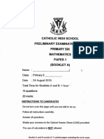 P6 Maths SA2 2018 Catholic High Exam Papers