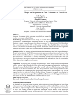 The Impact of Merger and Acquisition On Firm Performance in East Africa