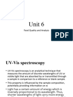 Unit 6: Food Quality and Analysis