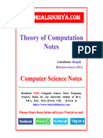 Theory of Computation Handwritten Notes by Deepali