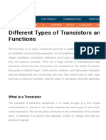 Types of Transistors - Working and Their Applications