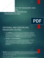 Accountability of Managers and Stockholders Defining and Enforcing Managers Duties