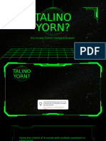 Trivia Game Fun Presentation in Black Bright Green Brutalist Cyberpunk Style