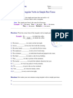 Using Irregular Verbs in Simple Past Tense