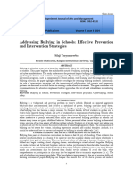 Addressing Bullying in Schools: Effective Prevention and Intervention Strategies