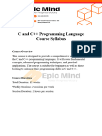 Epic Mind Madurai C and C++ Syllabus