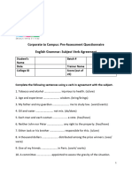 Pre Assesment Questions - English Grammar - Evoreia