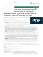 A Qualitative Assessment of Health Extension Workers' Relationships With The Community and Health Sector in Ethiopia Opportunities For Enhancing Maternal Health Performance