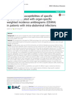 Antimicrobial Susceptibilities of Specific Syndrom Created With Organ-Specific Weighted Incidence Antibiograms (OSWIA) in Patients With Intra-Abdominal Infections