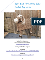 3in1 Farm Horse Baby Blanket Toy Lovey Crochet Pattern