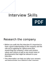 Interview Skills (Preparation)