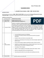 Placement Notice of Brudite Private Limited