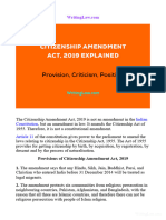 The Citizenship Amendment Act, 2019 Explained