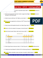 Jan To August 2024 Current Affairs Marathon