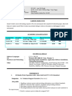 For Technical Support Executive Resume