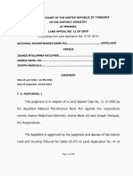 National Microfinance Bank PLC Vs Joanes Mtalemwa Kailembo and Two Others (Land Appeal 11 of 2020) 2021 TZHC 6437 (24 September 2021)