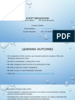 Production Management Lecture 5 - Script Breakdown