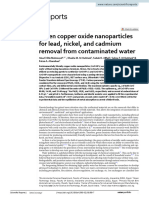 Green Copper Oxide Nanoparticles For Lead, Nickel, and Cadmium Removal From Contaminated Water